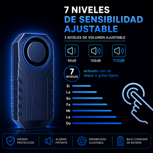 Alarma Antirrobo Moto con mando 113dB Impermeable