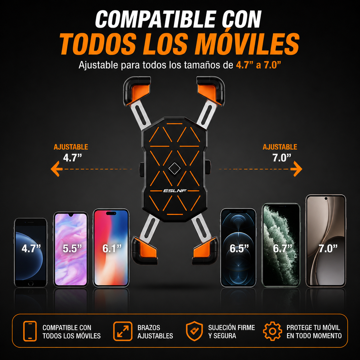Soporte Moto 360° Antivibración para Móvil