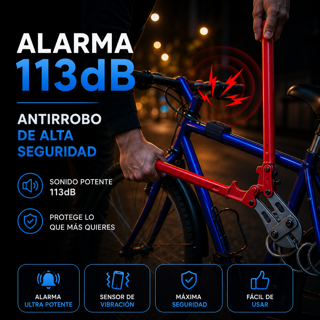 Alarma Antirrobo Moto con mando 113dB Impermeable