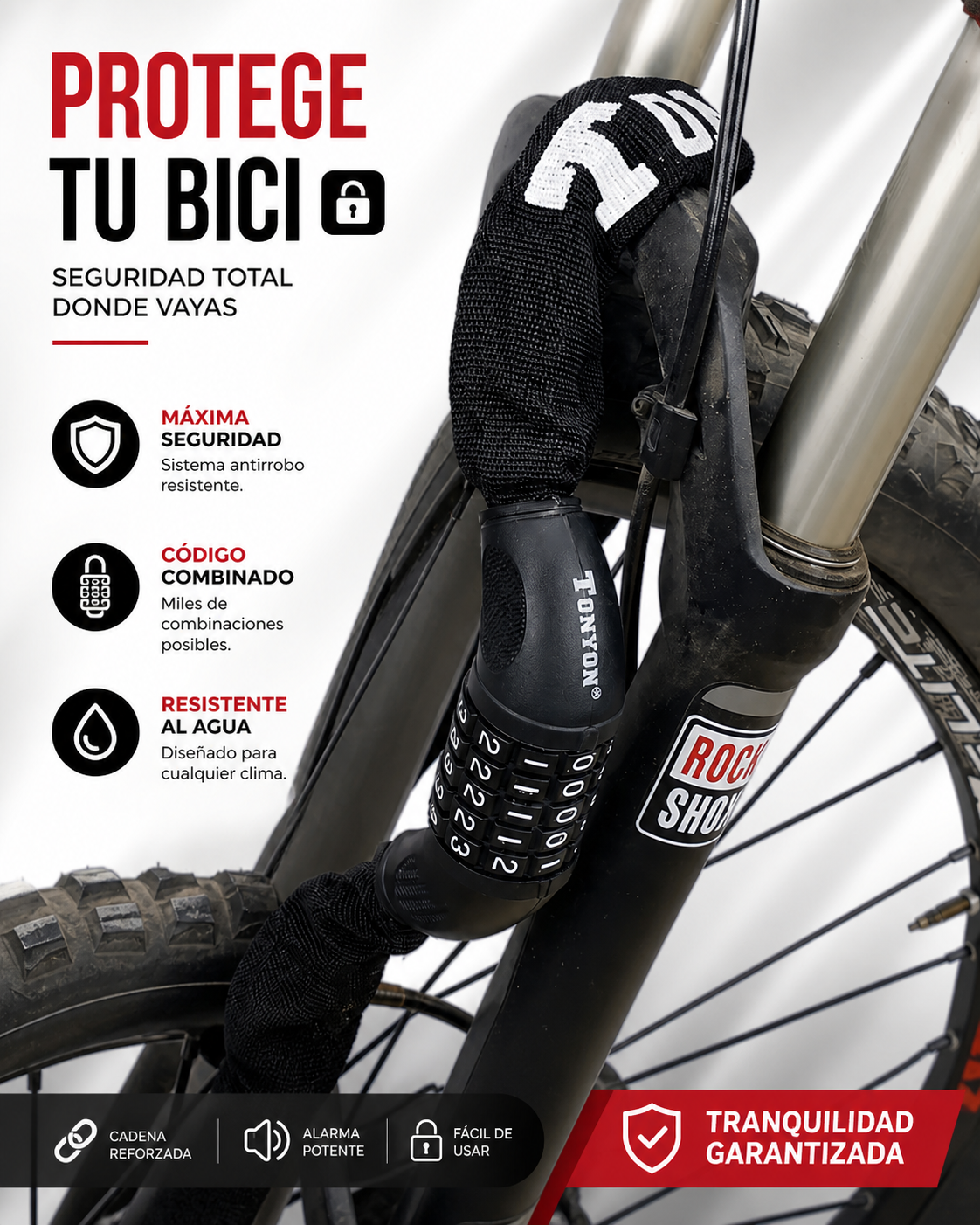 Candado de Seguridad para Bicicleta con Código