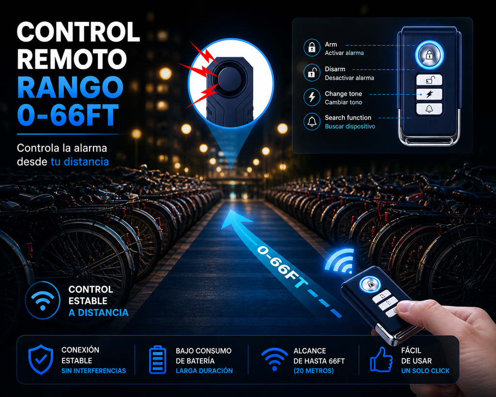 Alarma Antirrobo Moto con mando 113dB Impermeable