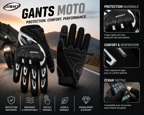 Guantes de Moto Protección Anti-Golpe + Pantalla Táctil