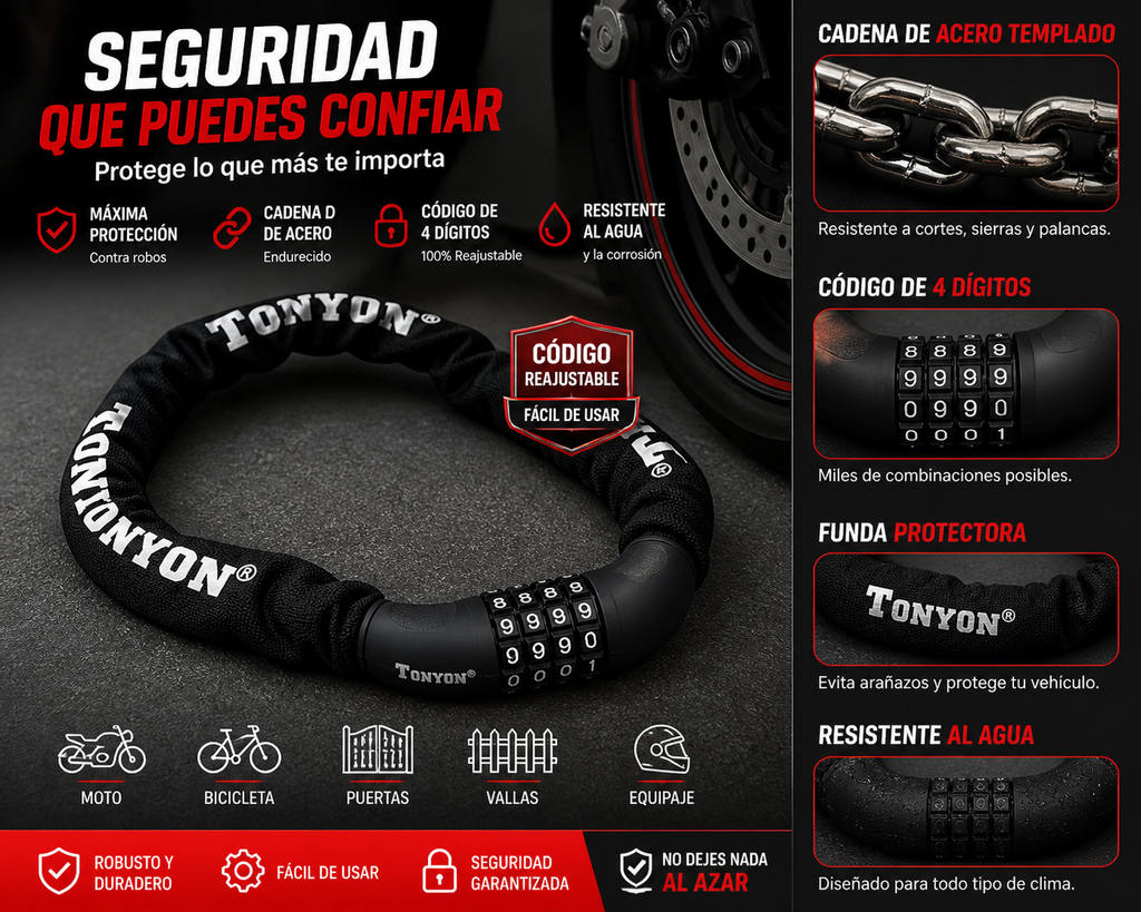 Candado de Seguridad para Bicicleta con Código