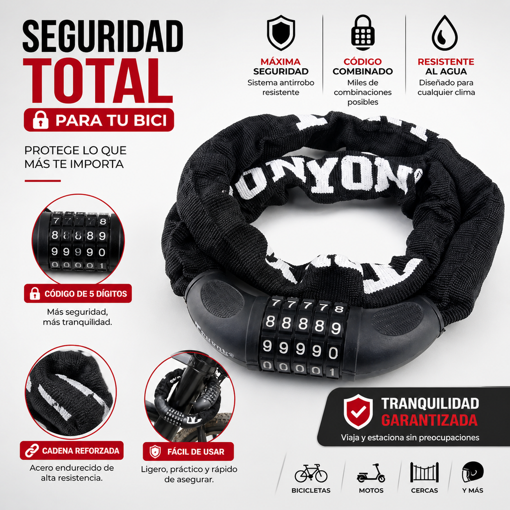 Candado de Seguridad para Bicicleta con Código
